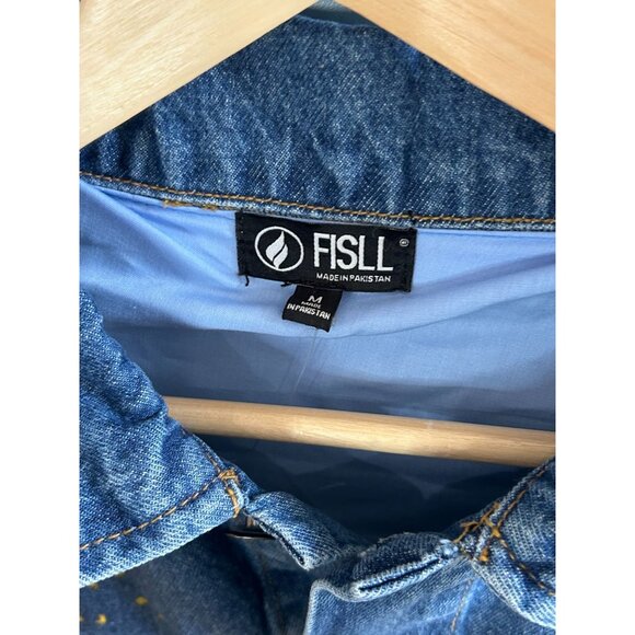 NEW FISLL WNBA Women's Sz M Denim Jacket Chicago Sky Angel Reese #5 MSRP $119 NW - Picture 4 of 8